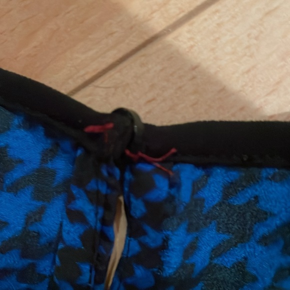 Sz S Michael Kors Blue Lazio Paisley/plaid Print Tiered Maxi Dress W/lace - Picture 6 of 9